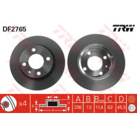 Kočioni disk TRW DF2765