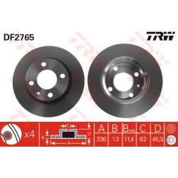 Kočioni disk TRW DF2765