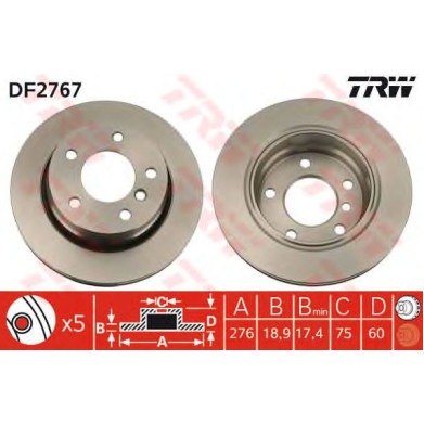 Kočioni disk TRW DF2767