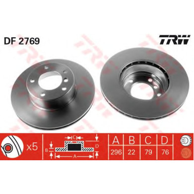 Kočioni disk TRW DF2769