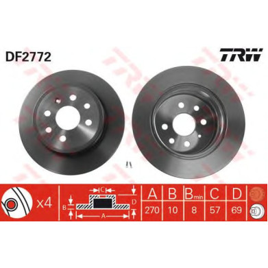 Kočioni disk TRW DF2772