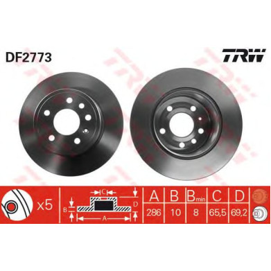 Kočioni disk TRW DF2773