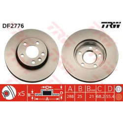 Kočioni disk TRW DF2776