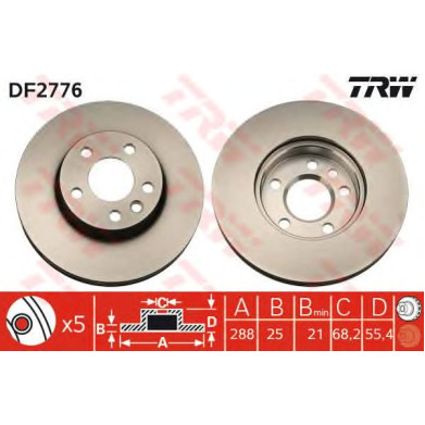 Kočioni disk TRW DF2776