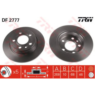 Kočioni disk TRW DF2777