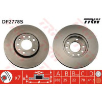 Kočioni disk TRW DF2778S