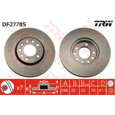 Kočioni disk TRW DF2778S