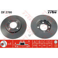 Kočioni disk TRW DF2780