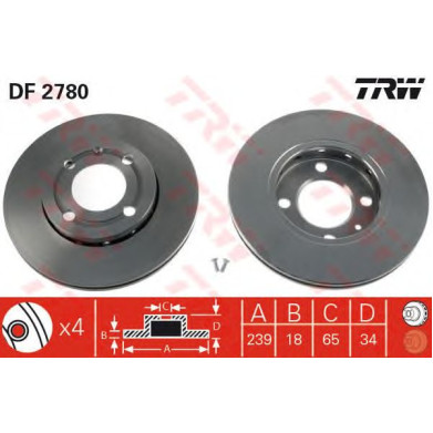 Kočioni disk TRW DF2780