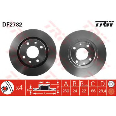 Kočioni disk TRW DF2782