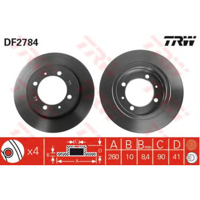 Kočioni disk TRW DF2784