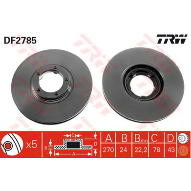 Kočioni disk TRW DF2785