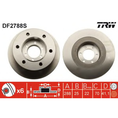 Kočioni disk TRW DF2788S