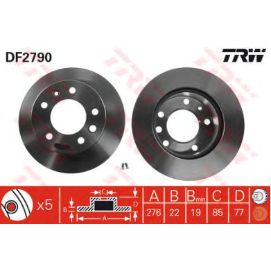Kočioni disk TRW DF2790