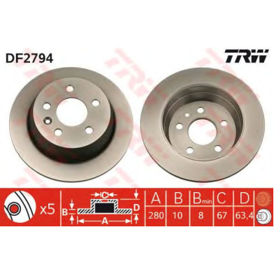 Kočioni disk TRW DF2794