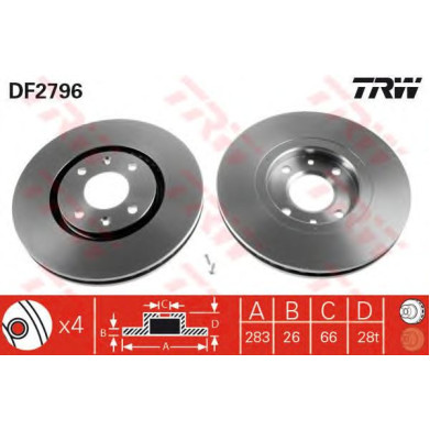 Kočioni disk TRW DF2796