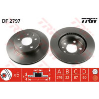Kočioni disk TRW DF2797