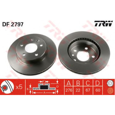 Kočioni disk TRW DF2797