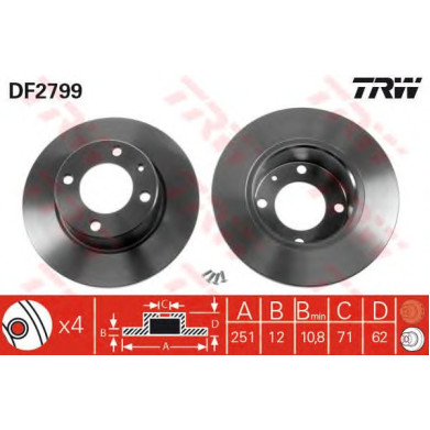 Kočioni disk TRW DF2799
