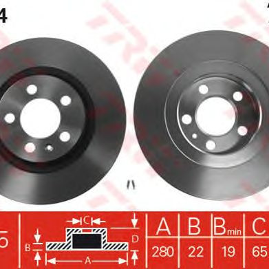 Kočioni disk TRW DF2804