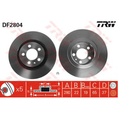 Kočioni disk TRW DF2804