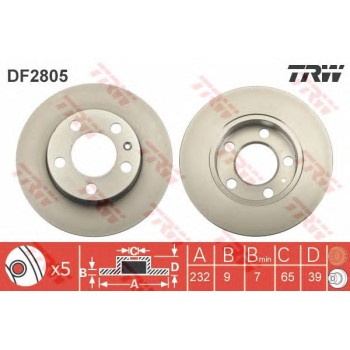 Kočioni disk TRW DF2805