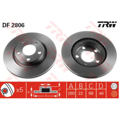 Kočioni disk TRW DF2806