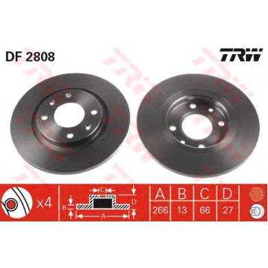 Kočioni disk TRW DF2808