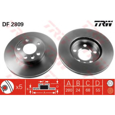 Kočioni disk TRW DF2809