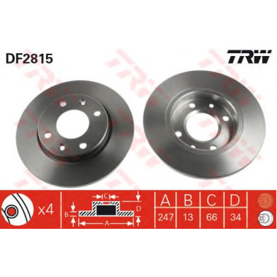 Kočioni disk TRW DF2815
