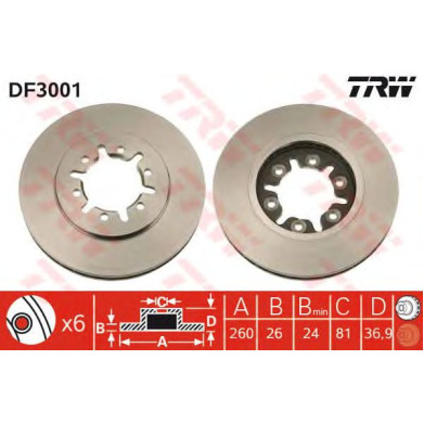 Kočioni disk TRW DF3001
