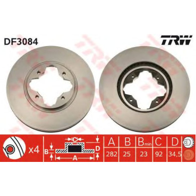 Kočioni disk TRW DF3084