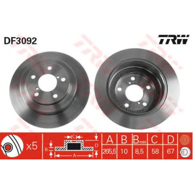 Kočioni disk TRW DF3092