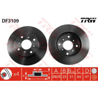 Kočioni disk TRW DF3109
