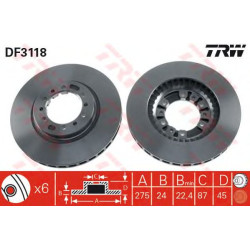 Kočioni disk TRW DF3118