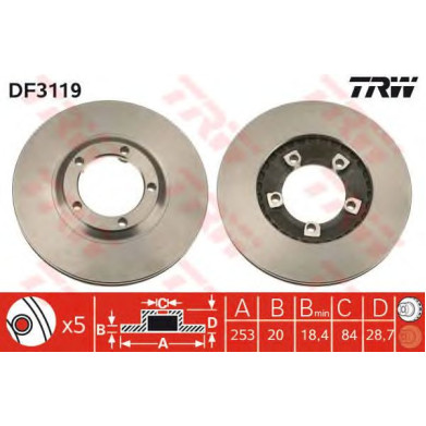 Kočioni disk TRW DF3119