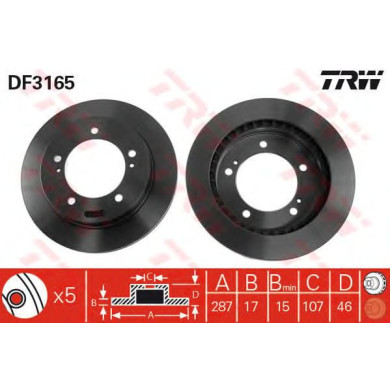 Kočioni disk TRW DF3165