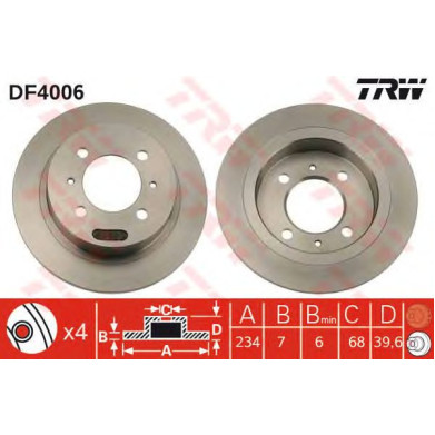 Kočioni disk TRW DF4006