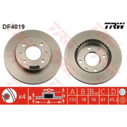 Kočioni disk TRW DF4019