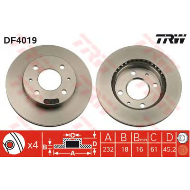 Kočioni disk TRW DF4019