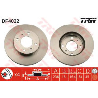 Kočioni disk TRW DF4022