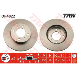 Kočioni disk TRW DF4022