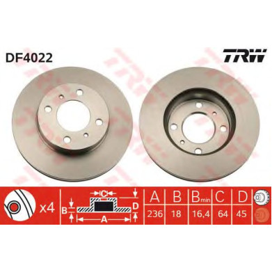 Kočioni disk TRW DF4022