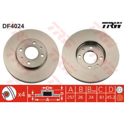 Kočioni disk TRW DF4024
