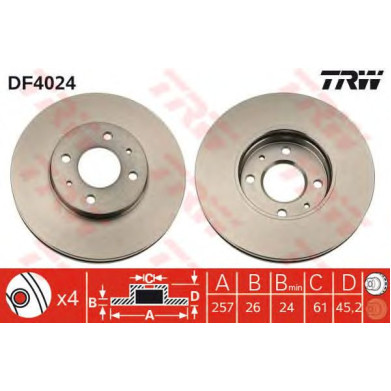 Kočioni disk TRW DF4024