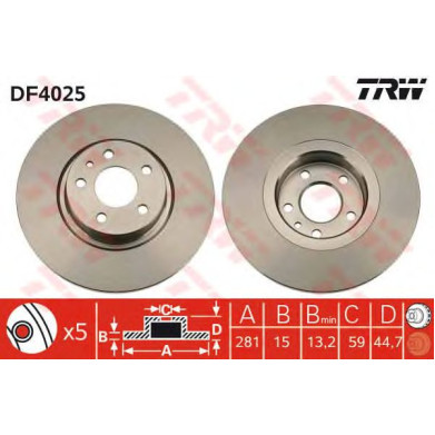 Kočioni disk TRW DF4025