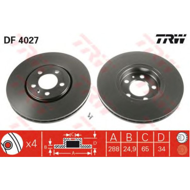 Kočioni disk TRW DF4027