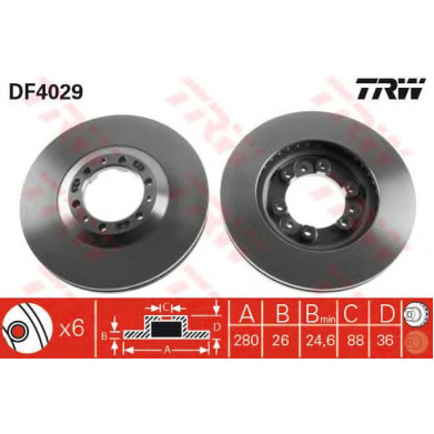 Kočioni disk TRW DF4029
