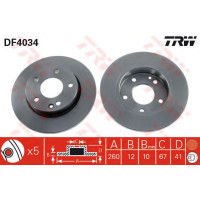 Kočioni disk TRW DF4034