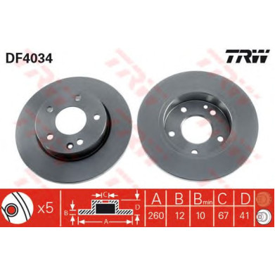 Kočioni disk TRW DF4034